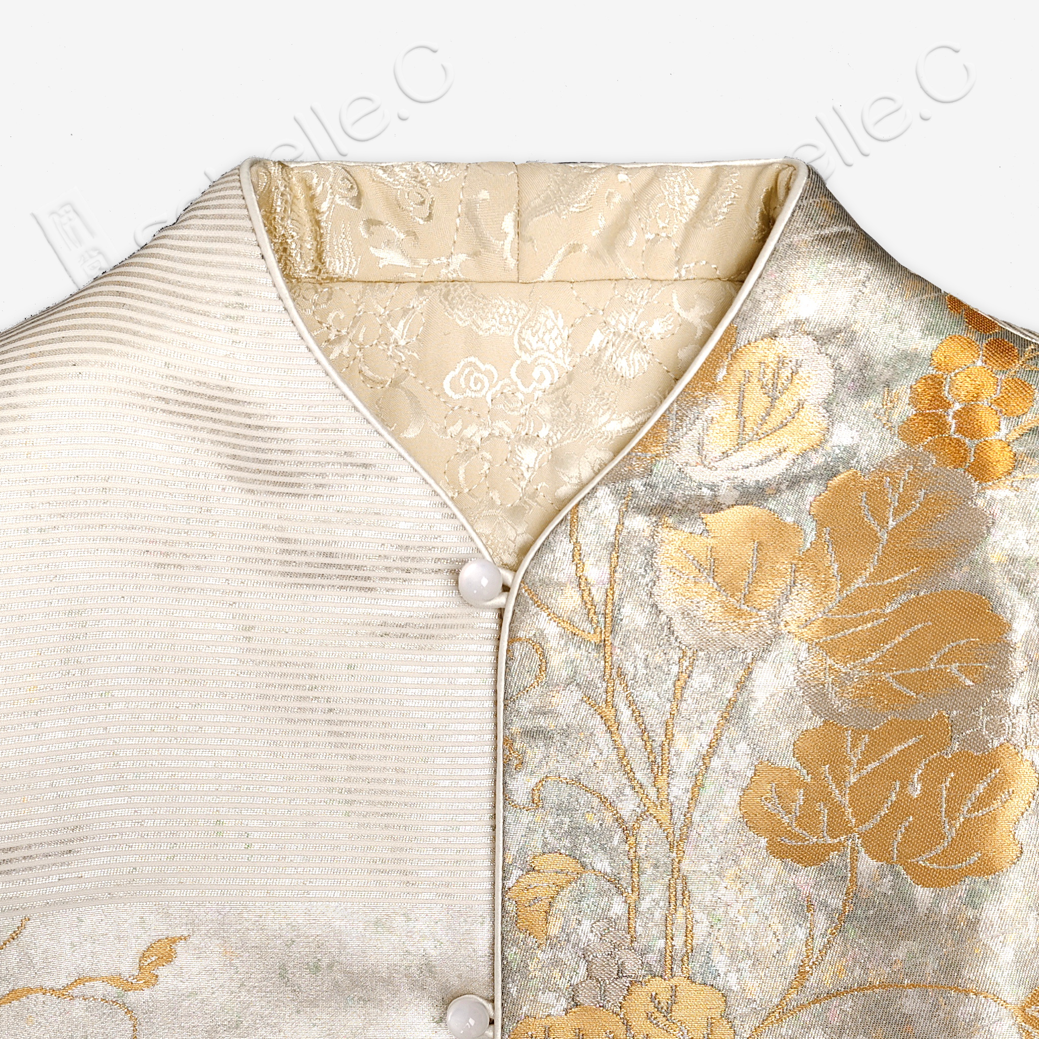 Kesi Weave Vest with Sable Fur Trim