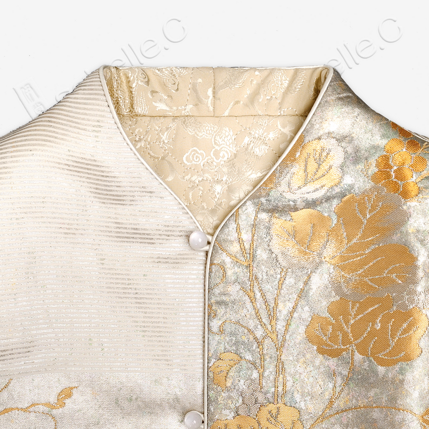 Kesi Weave Vest with Sable Fur Trim