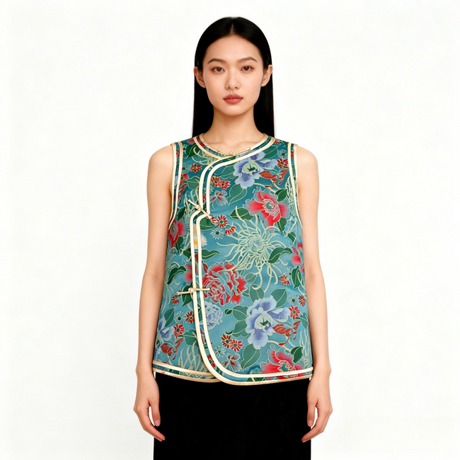 Yunjin Brocade Quilted Waistcoat