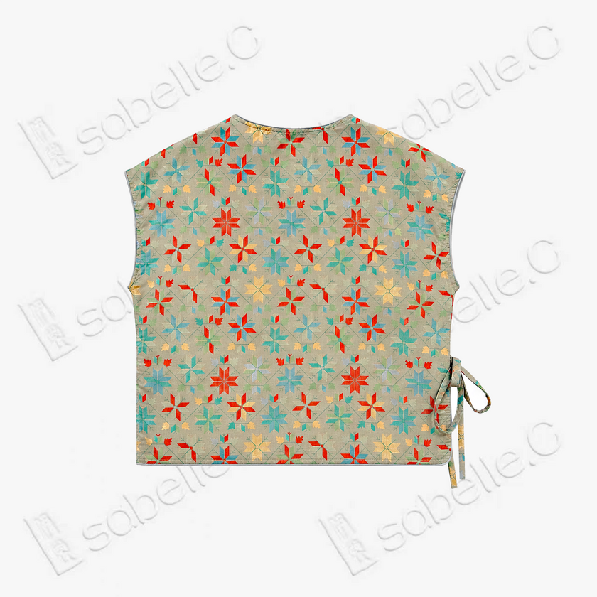 Shu‑Brocade Sleeveless Top - 宋錦斜襟無袖上衣
