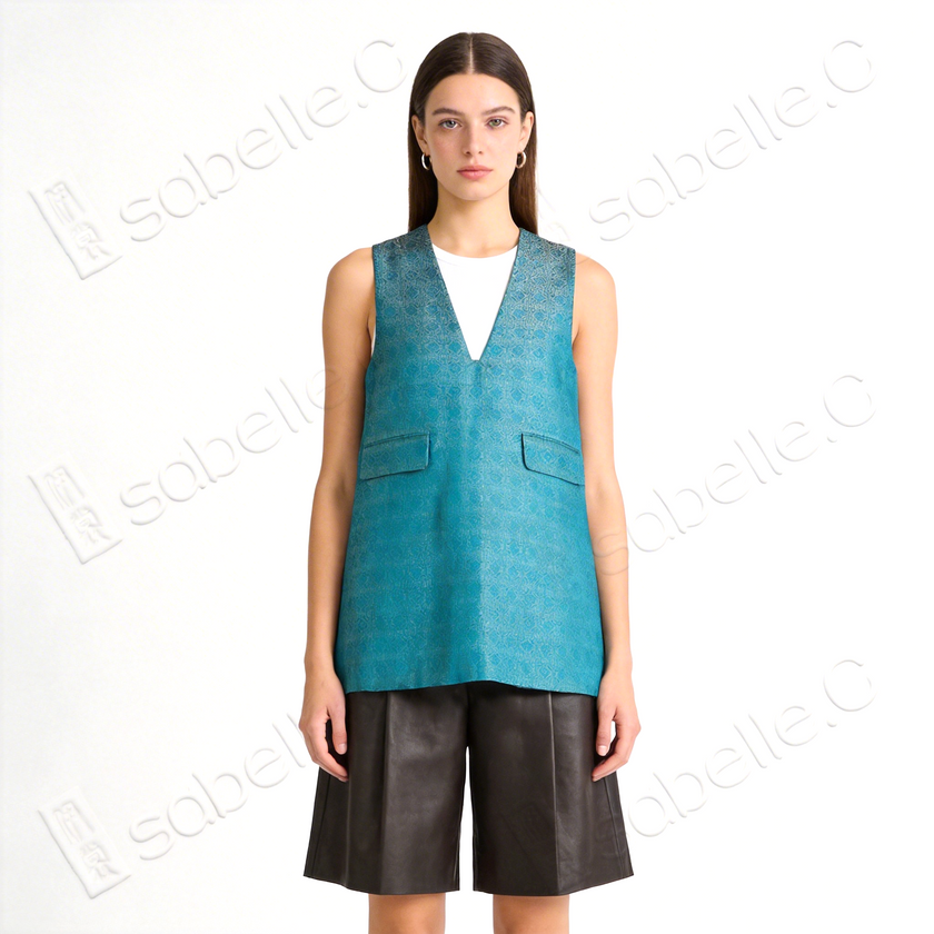 Song Brocade Sleeveless Top