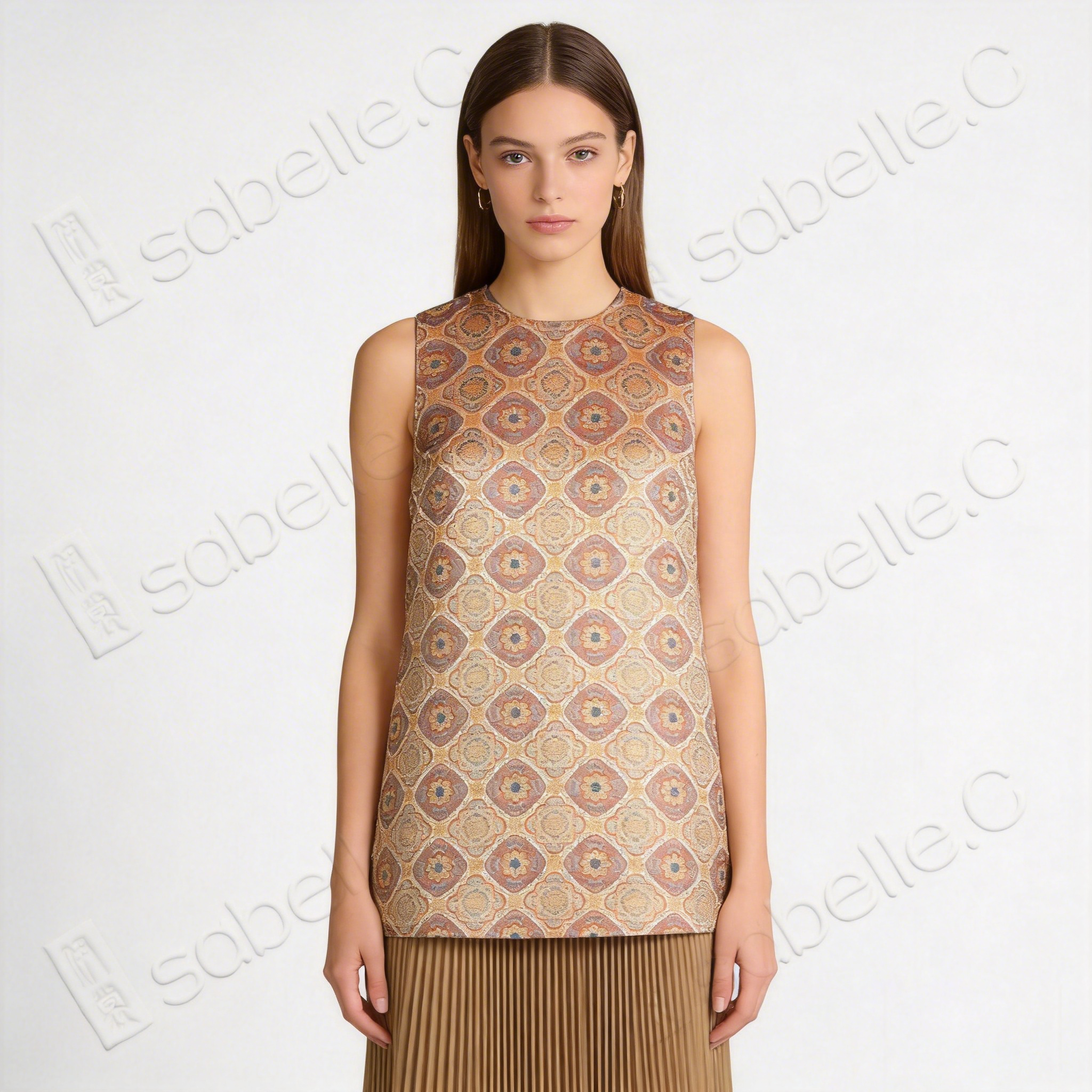 Song Brocade Sleeveless Top