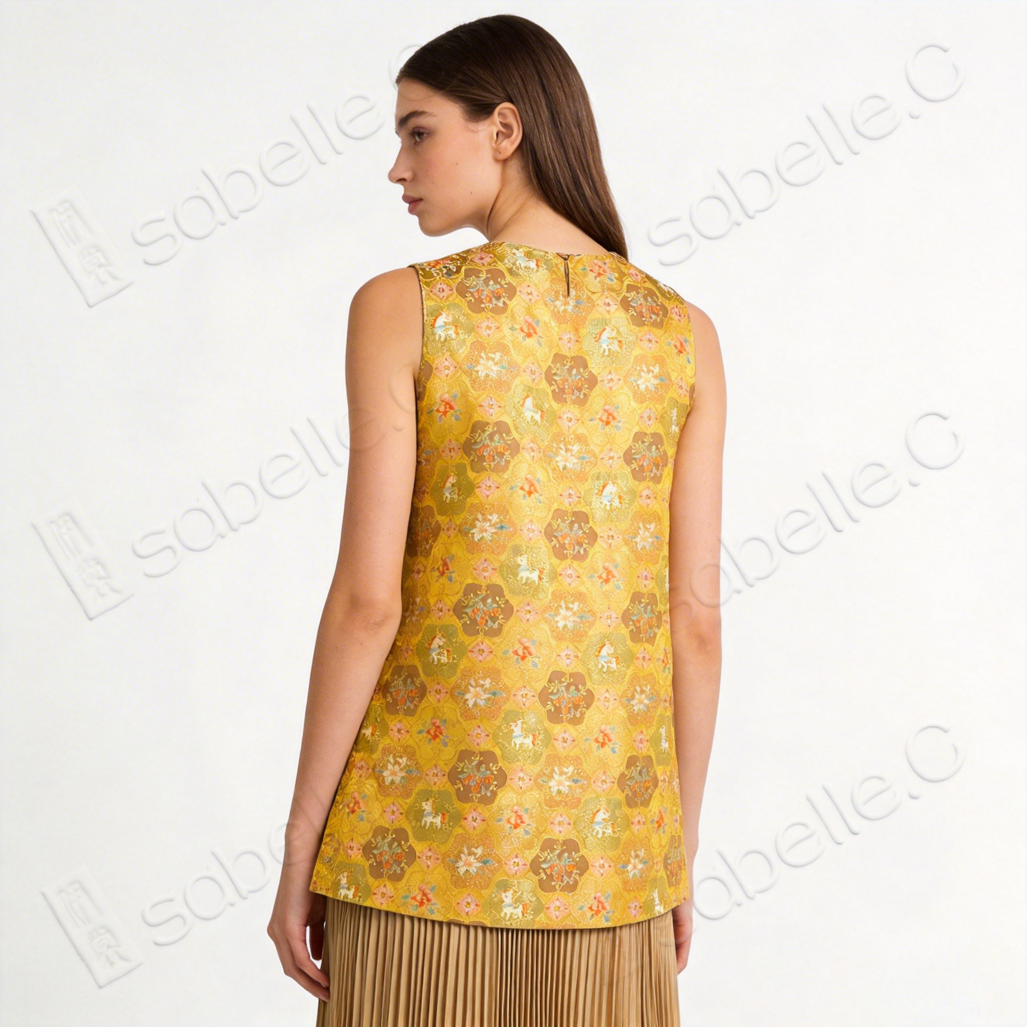 Song Brocade Sleeveless Top