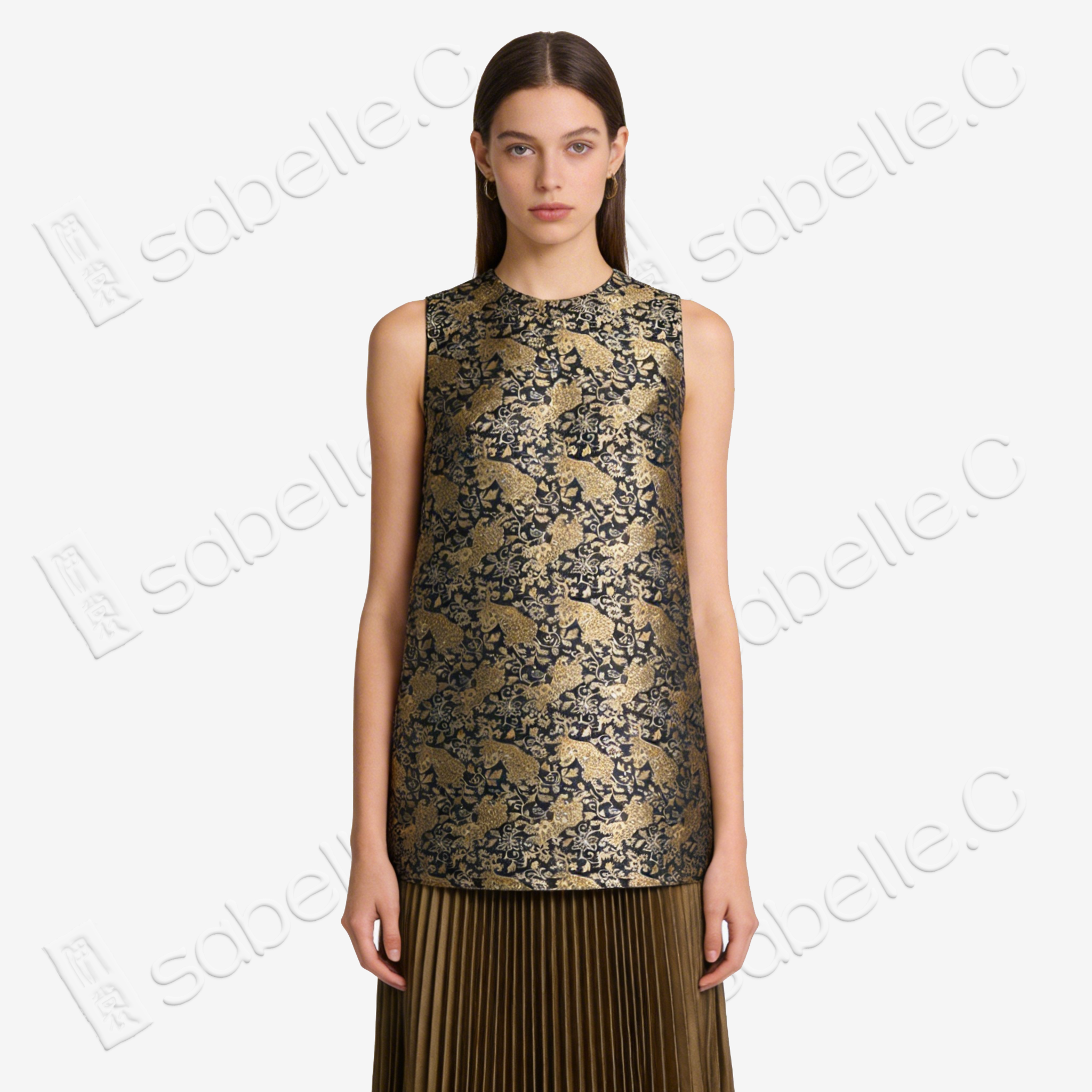 Song Brocade Sleeveless Top
