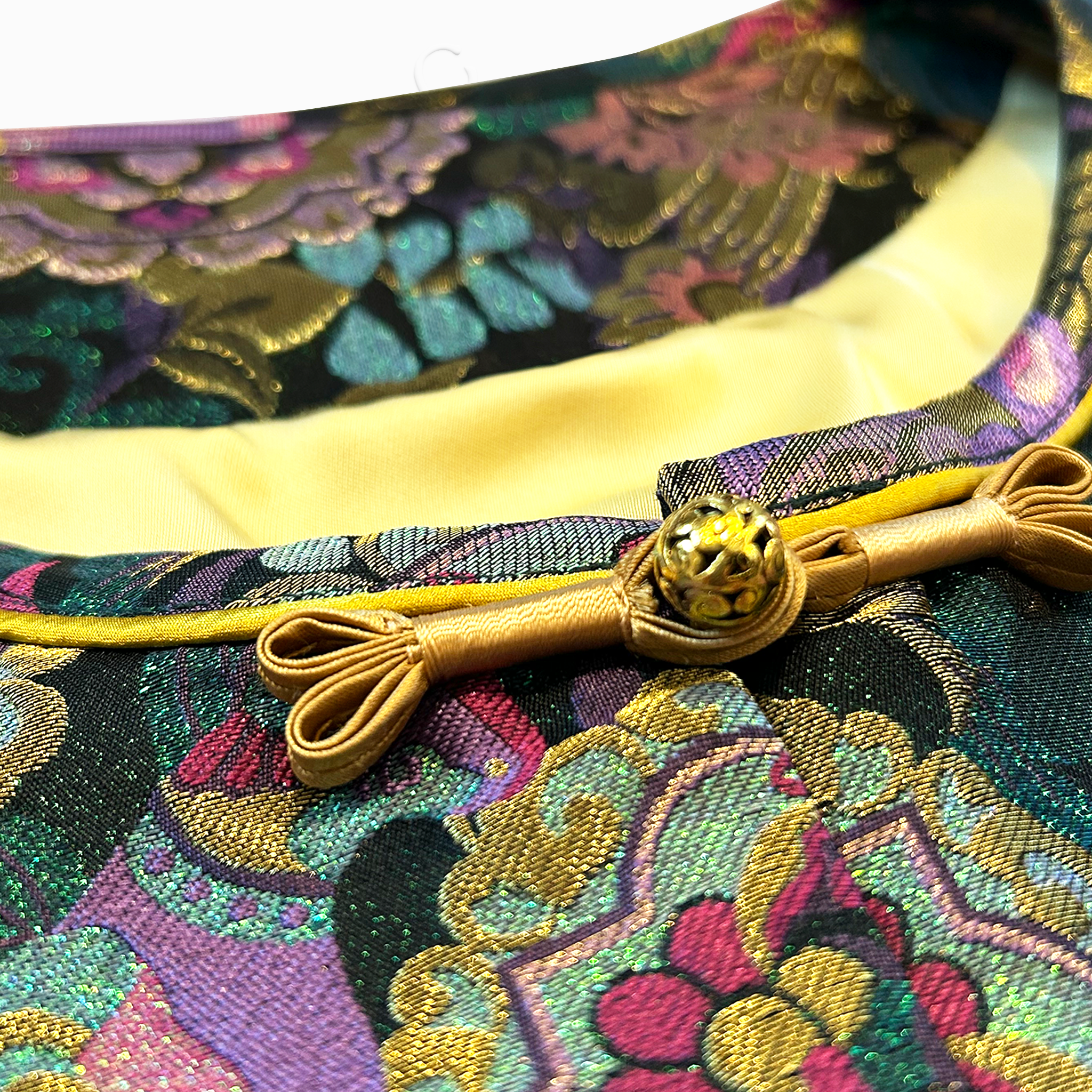 Cloisonné‑style Brocade Vest - 「琉釉繁翎」琺琅錦馬甲
