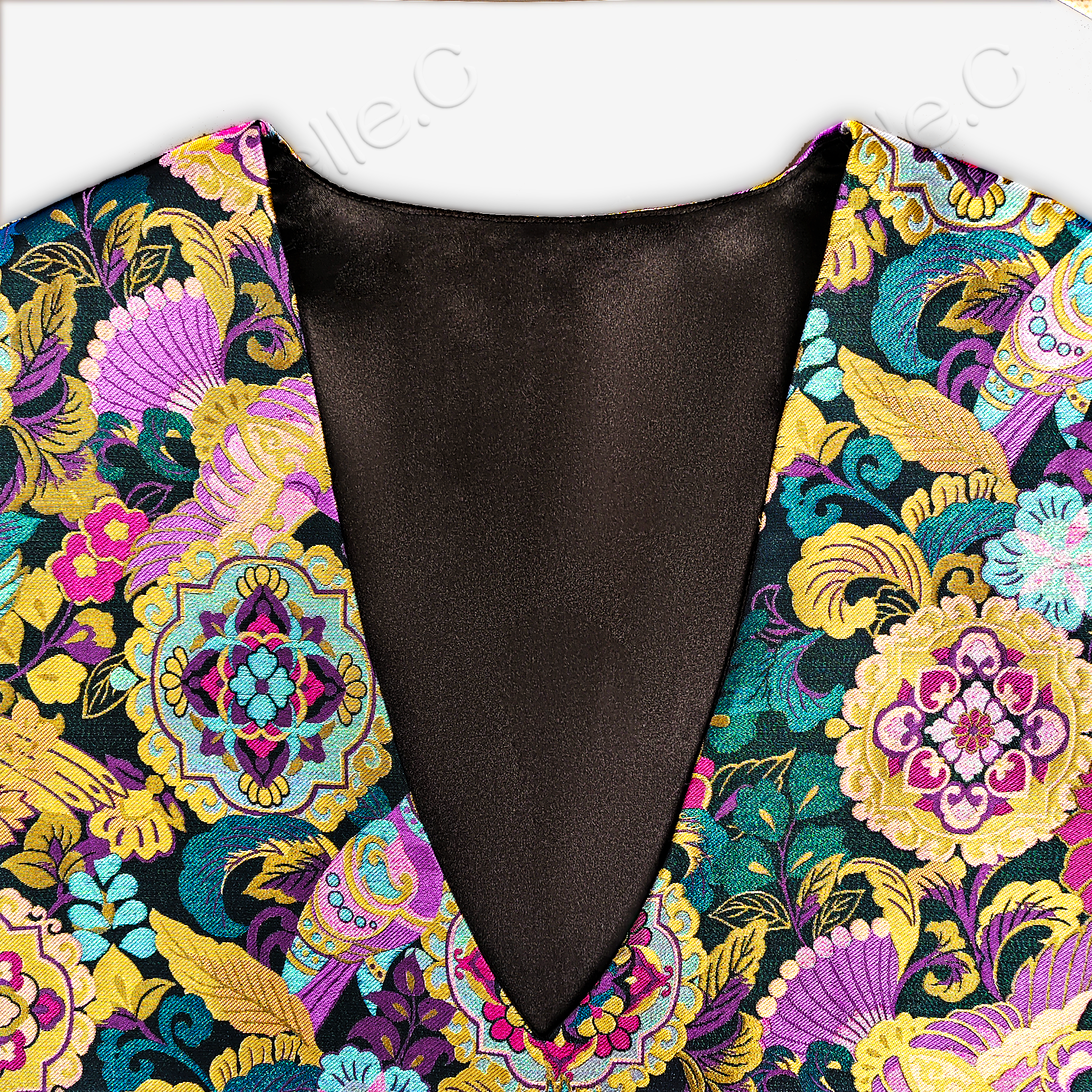 Enamel Brocade V-Neck Vest