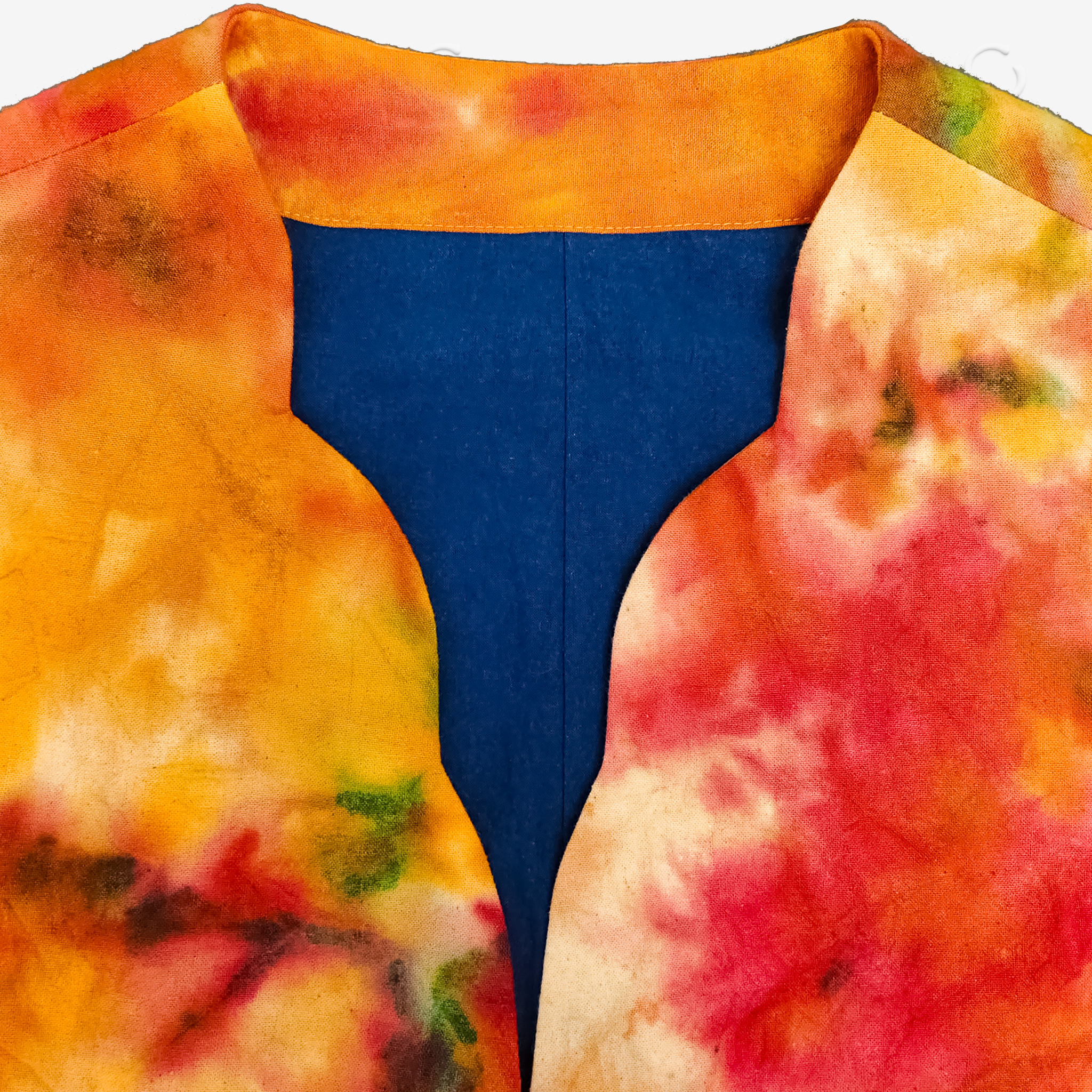 Batik-Dyeing Floral Long Vest