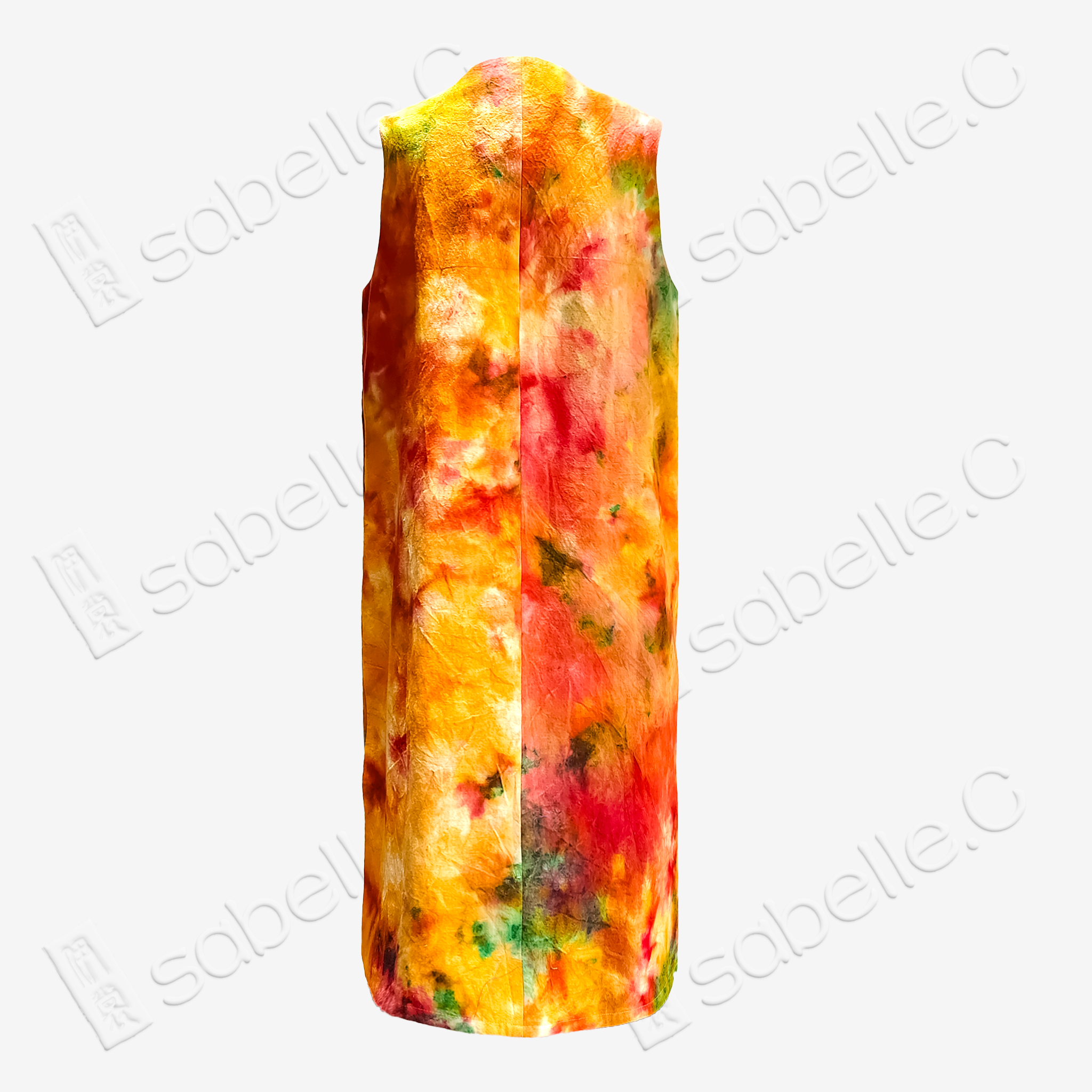 Batik-Dyeing Floral Long Vest