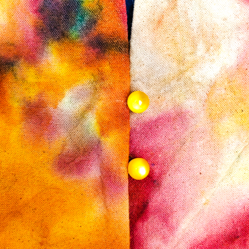 Batik-Dyeing Floral Long Vest