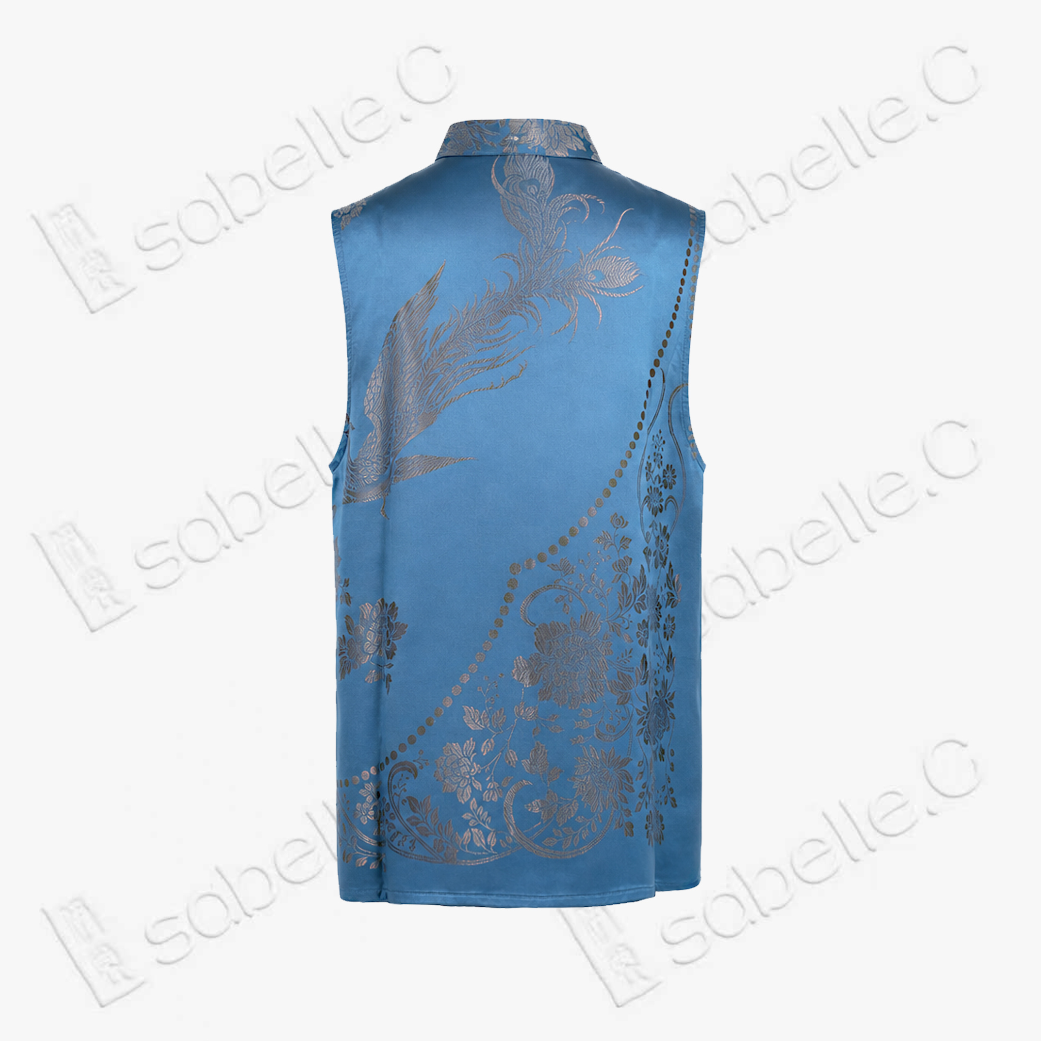 Vintage Silk Vest - 「淵藍鳳綺」古董真絲馬甲