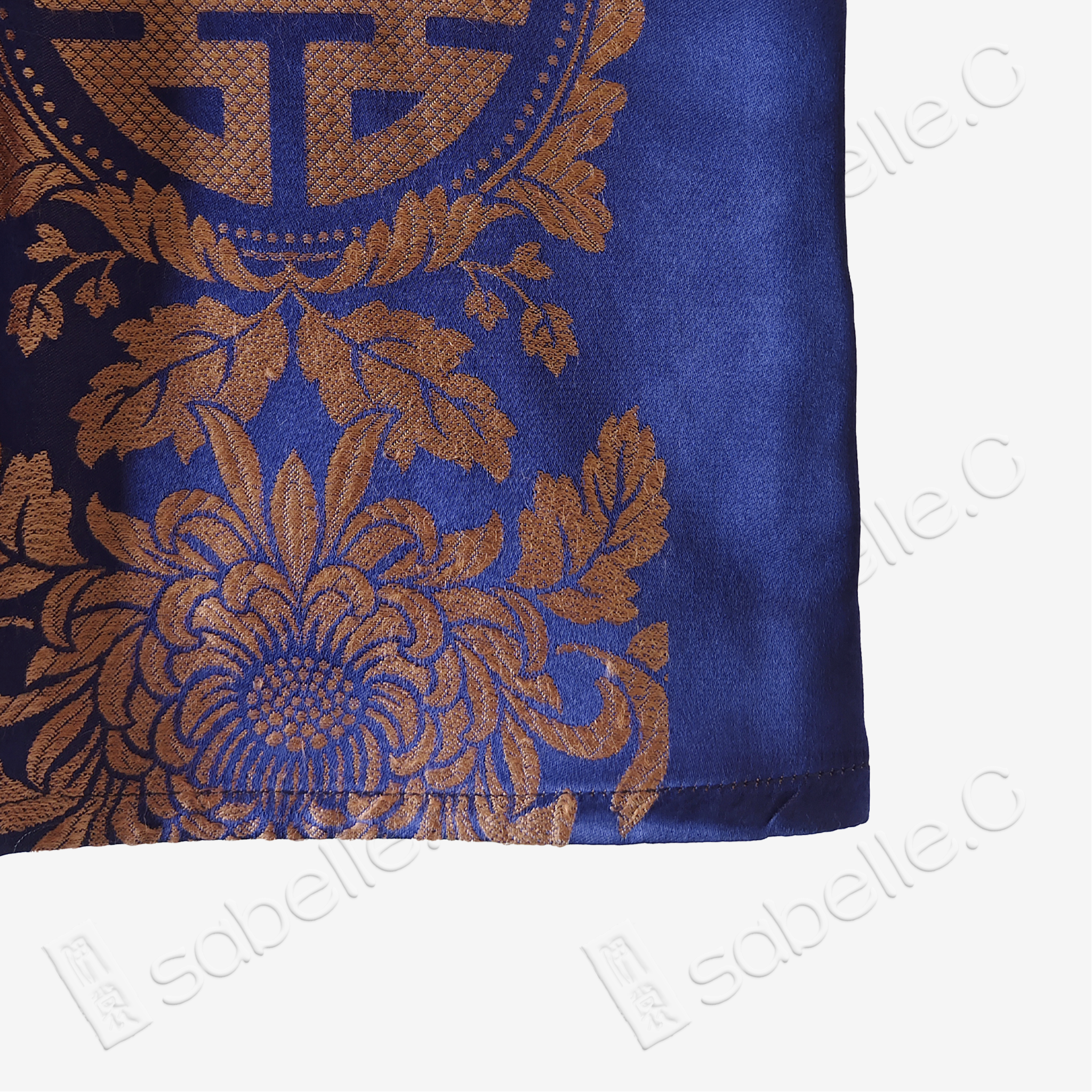 Azure Blue Magpie Vintage Silk Satin Vest - 「青藍錦雀」古董真絲馬甲