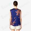 Azure Blue Magpie Vintage Silk Satin Vest - 「青藍錦雀」古董真絲馬甲