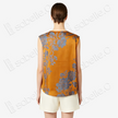 Amber Silver Peony Antique Vintage Silk Satin Vest - 「琥珀銀芍」古董真絲面料馬甲