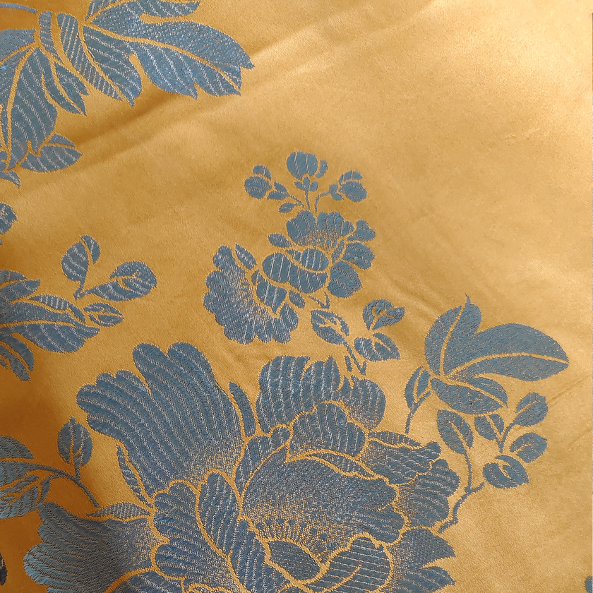 Amber Silver Peony Antique Vintage Silk Satin Vest - 「琥珀銀芍」古董真絲面料馬甲