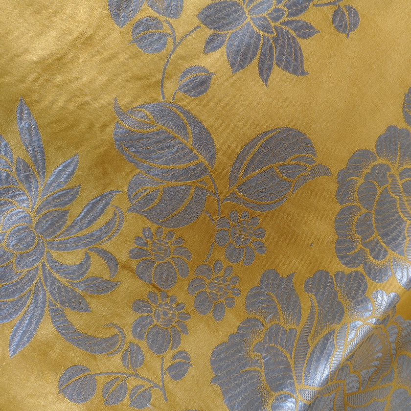 Gilded Gold Silver Chrysanthemum Antique Silk Satin Vest - 「鎏金銀菊」古董真絲面料背心