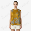 Gilded Gold Silver Chrysanthemum Antique Silk Satin Vest - 「鎏金銀菊」古董真絲面料背心