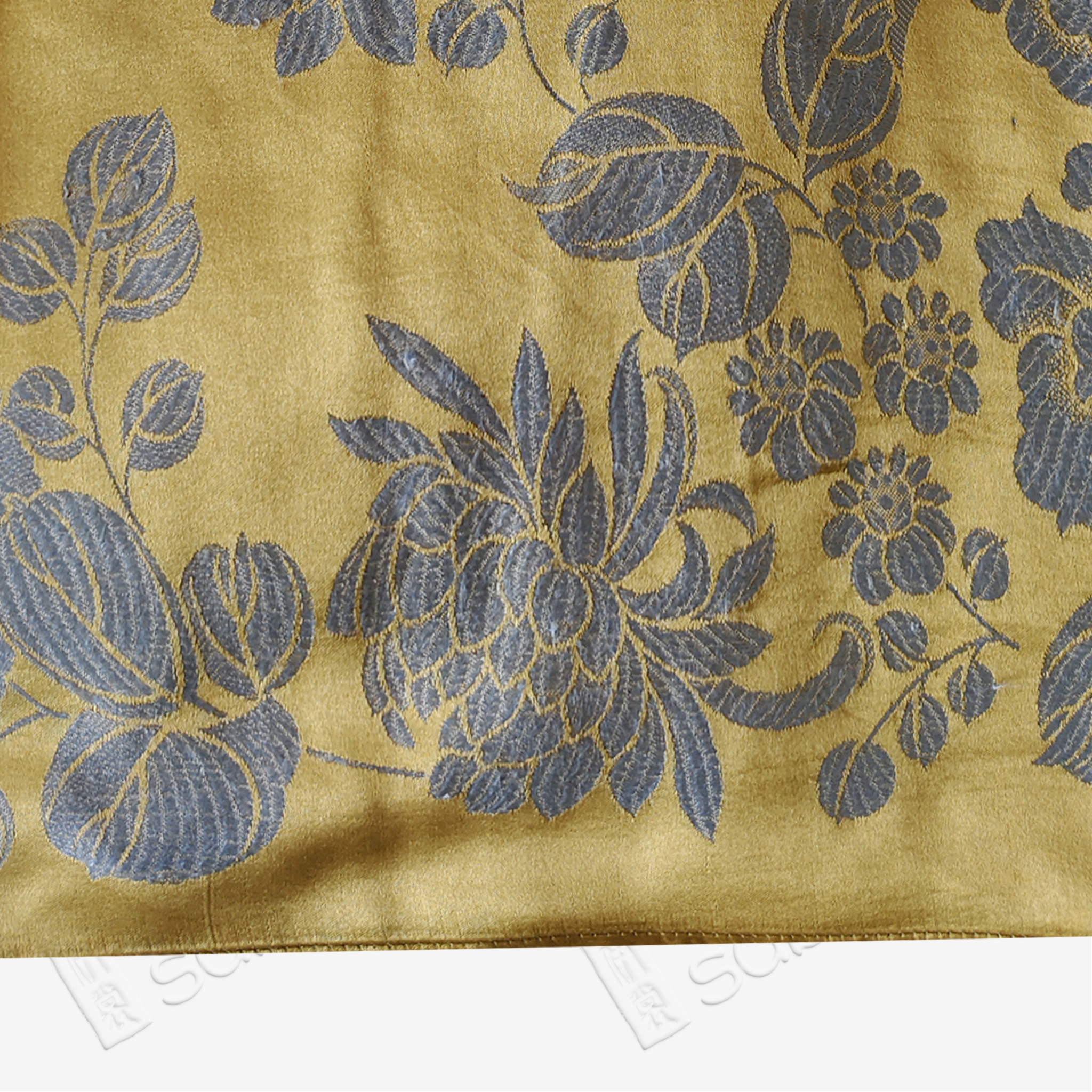 Gilded Gold Silver Chrysanthemum Antique Silk Satin Vest - 「鎏金銀菊」古董真絲面料背心