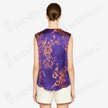 Violet Gilded Vase Floral Antique Silk Satin Vest - 「绛紫鎏金瓶花」古董真絲面料背心