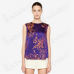 Violet Gilded Vase Floral Antique Silk Satin Vest - 「绛紫鎏金瓶花」古董真絲面料背心