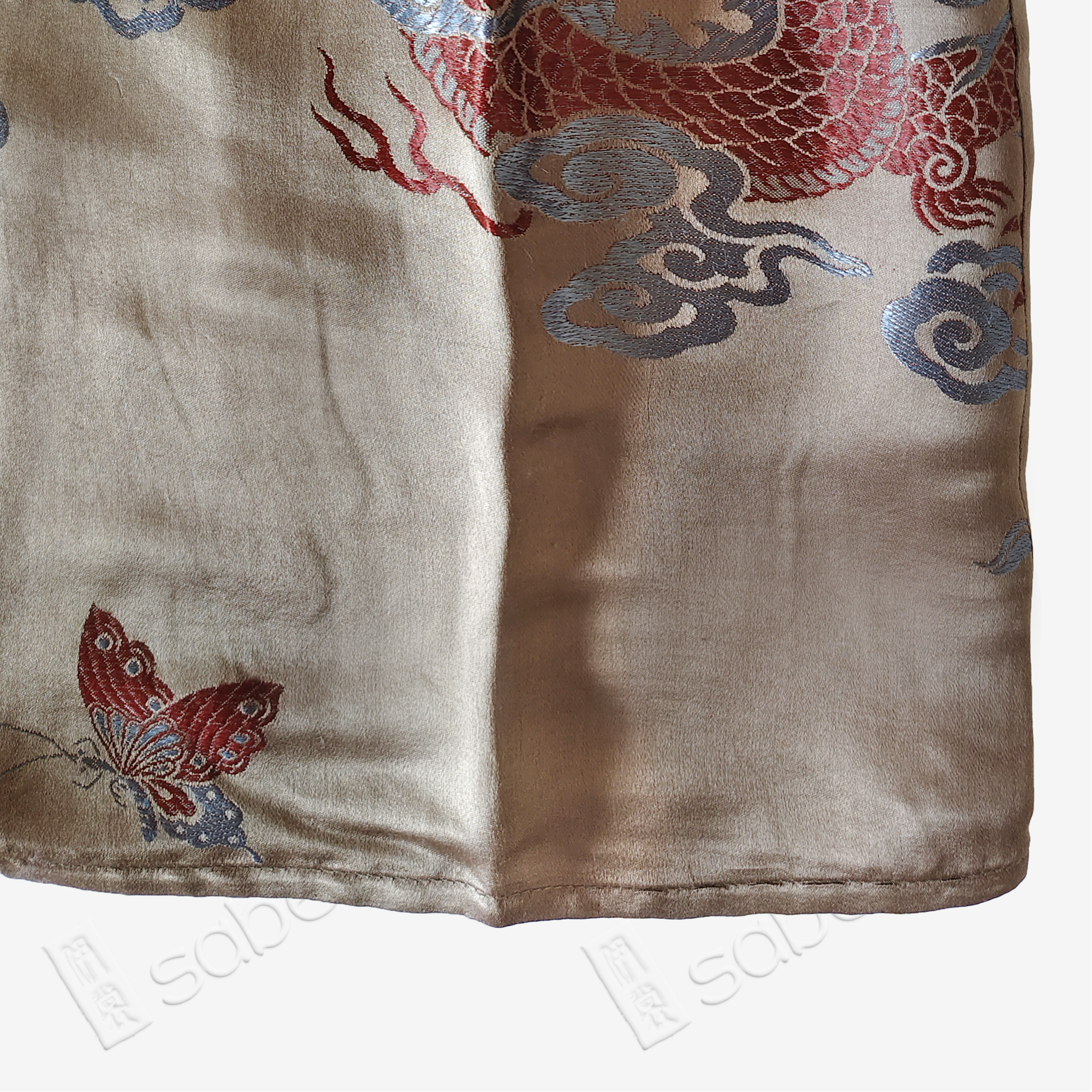 Bronze Cloud Dragon Antique Silk Satin Vest - 「銅棕雲龍」古董真絲面料背心