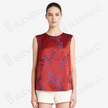Deep Red Plum Brocade Vintage Silk Satin Vest - 「絳紅梅綺」古董真絲面料背心