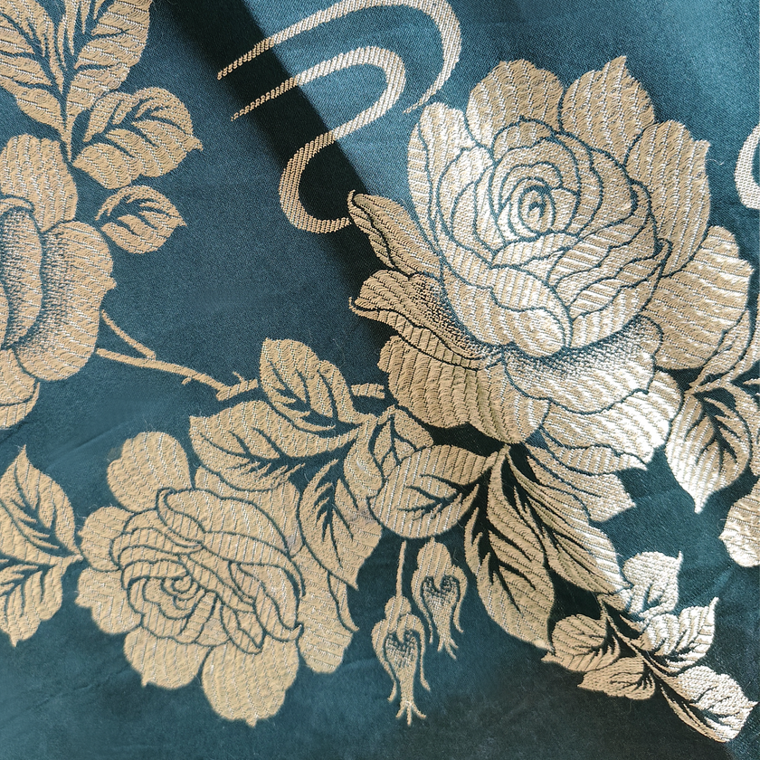 Jade Emerald Magnolia Bias-Cut Antique Silk Satin Vest - 「墨翠玉蘭」古董真絲面料斜裁上衣