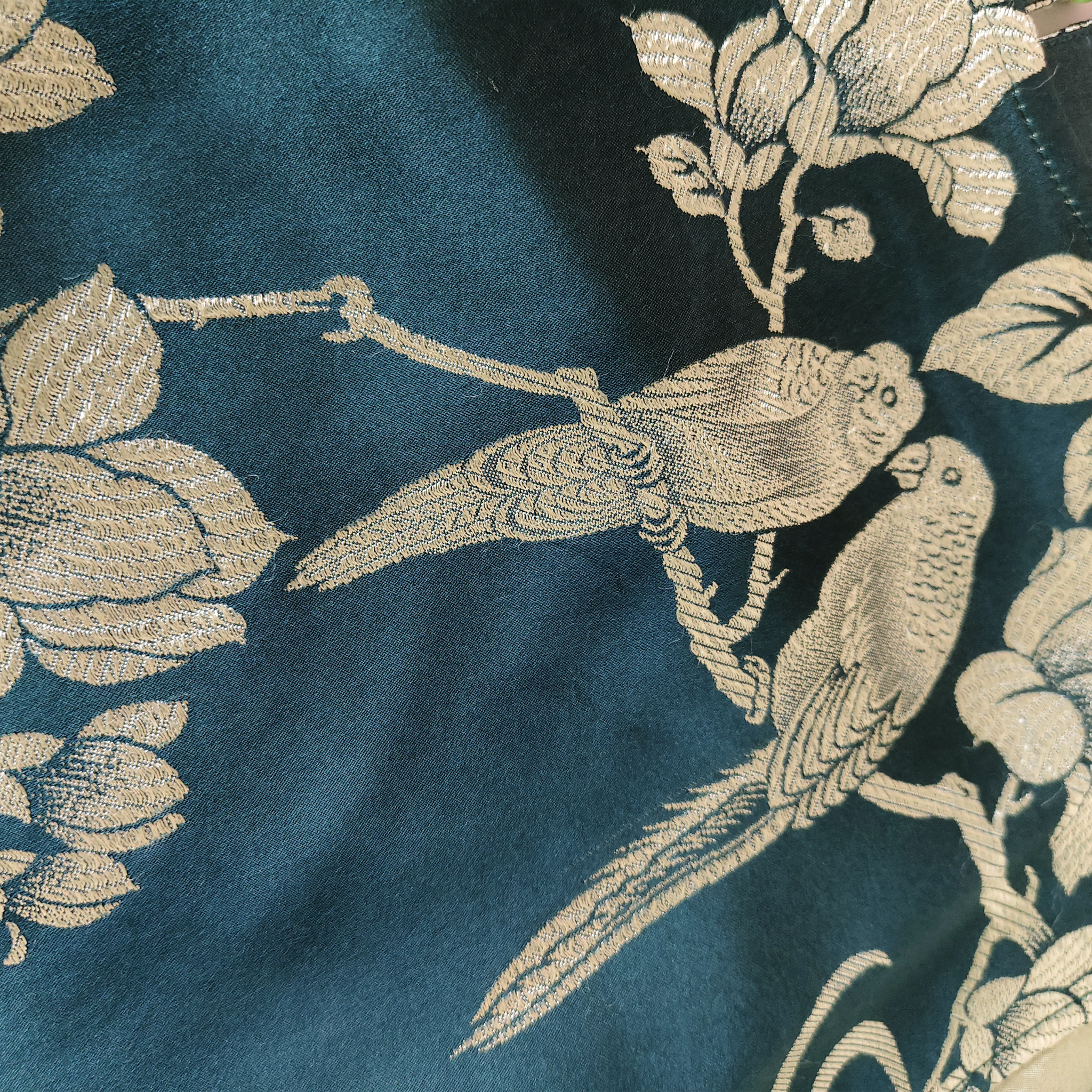 Jade Emerald Magnolia Bias-Cut Antique Silk Satin Vest - 「墨翠玉蘭」古董真絲面料斜裁上衣