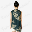 Jade Emerald Magnolia Bias-Cut Antique Silk Satin Vest - 「墨翠玉蘭」古董真絲面料斜裁上衣