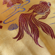 Gilded Gold Koi Fish Bias-Cut Antique Silk Satin Vest - 「鎏金錦鯉」斜裁古董真絲面料上衣