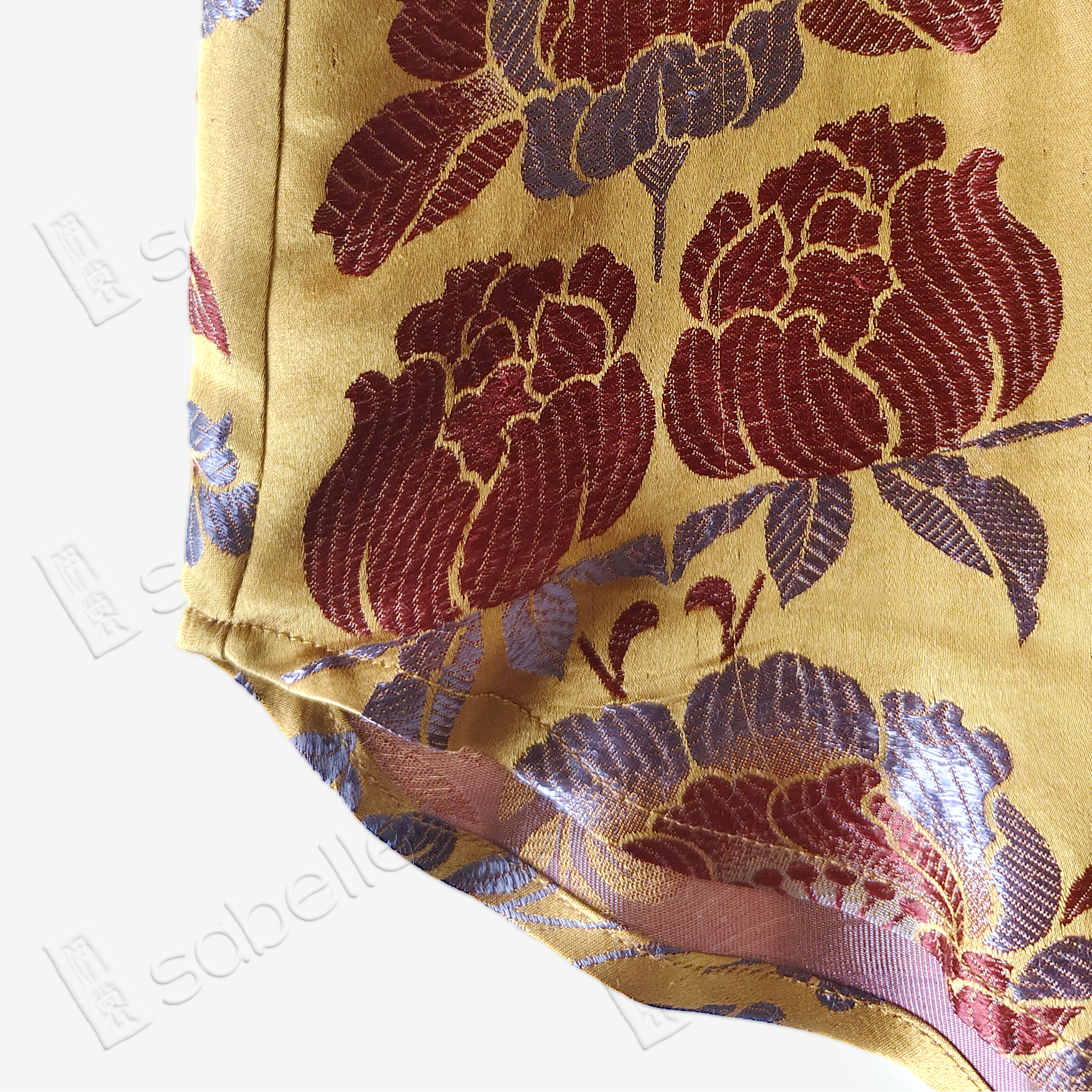 Gilded Gold Koi Fish Bias-Cut Antique Silk Satin Vest - 「鎏金錦鯉」斜裁古董真絲面料上衣