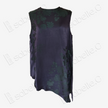 Ink Violet Dark Peony Bias-Cut Antique Silk Satin Vest - 「墨黛綠芍」古董真絲面料斜裁上衣