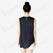 Ink Violet Dark Peony Bias-Cut Antique Silk Satin Vest - 「墨黛綠芍」古董真絲面料斜裁上衣
