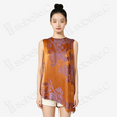 Amber Gold Lavender Phoenix Bias-Cut Antique Silk Satin Vest - 「珀金紫鳳」古董真絲面料斜裁上衣