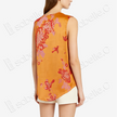 Gilded Chrysanthemum Vintage Silk Satin Sleeveless Top - 真絲老緞無袖上衣