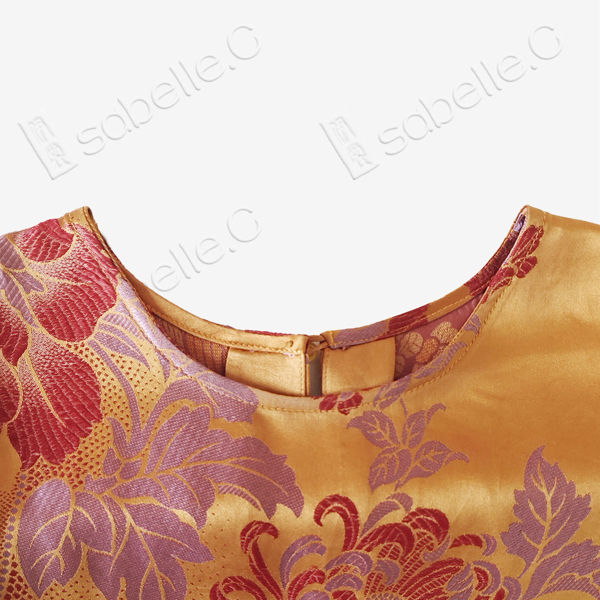 Gilded Chrysanthemum Vintage Silk Satin Sleeveless Top - 真絲老緞無袖上衣