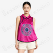 Rouge Auspicious Dragon Embroidered Silk Vest - 「胭脂瑞龍」刺繡真絲馬甲