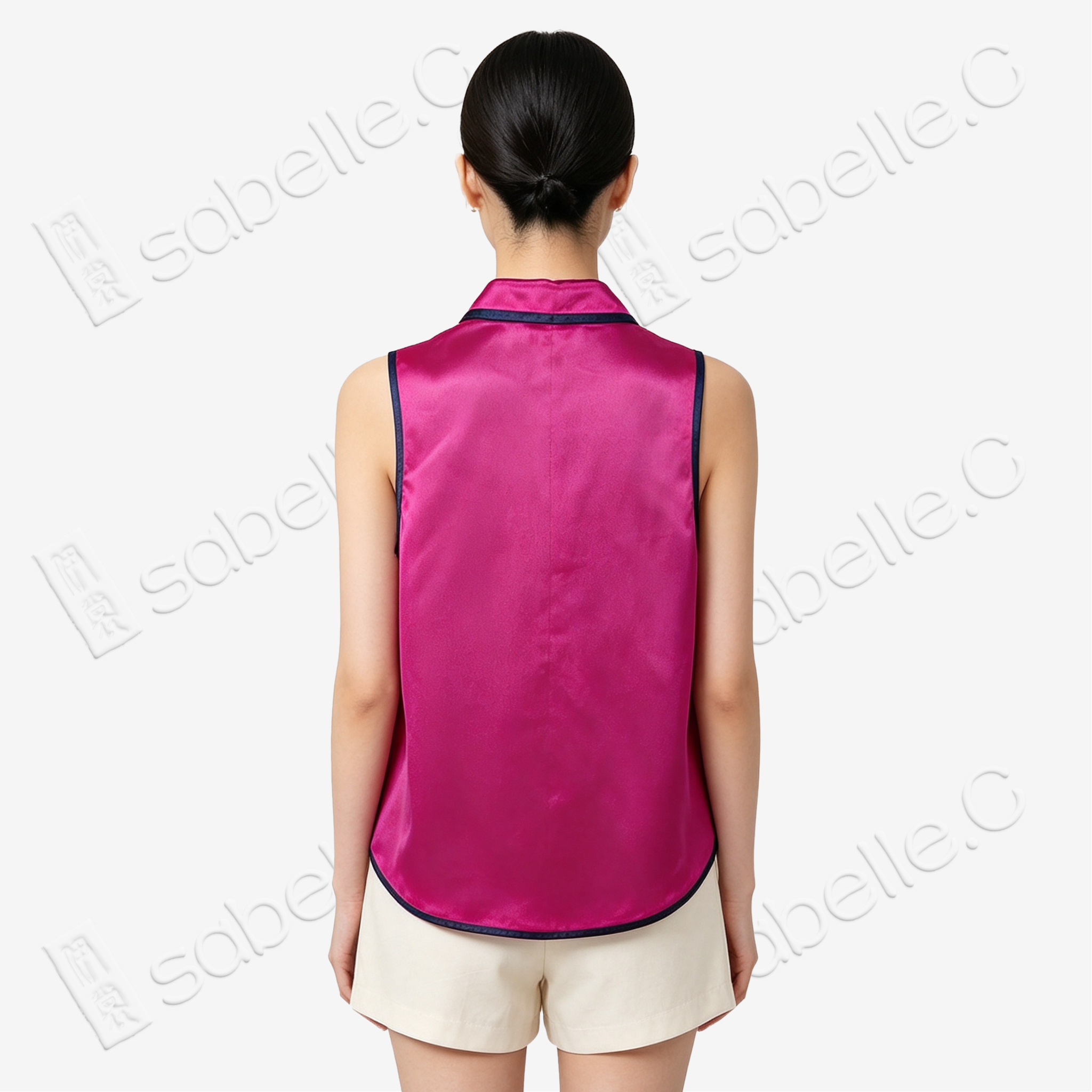 Rouge Auspicious Dragon Embroidered Silk Vest - 「胭脂瑞龍」刺繡真絲馬甲