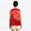 Crimson Phoenix Plume Antique Brocade Silk Vest - 「丹緋鳳翎」古董真絲马甲