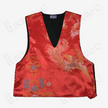Crimson Phoenix Plume Antique Brocade Silk Vest - 「丹緋鳳翎」古董真絲马甲