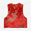 Crimson Phoenix Plume Antique Brocade Silk Vest - 「丹緋鳳翎」古董真絲马甲