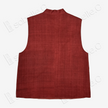 Ochre Red Floral Roundel Seed Stitch Embroidered Vest - 「赭紅團花」打籽綉马甲