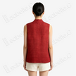 Ochre Red Floral Roundel Seed Stitch Embroidered Vest - 「赭紅團花」打籽綉马甲
