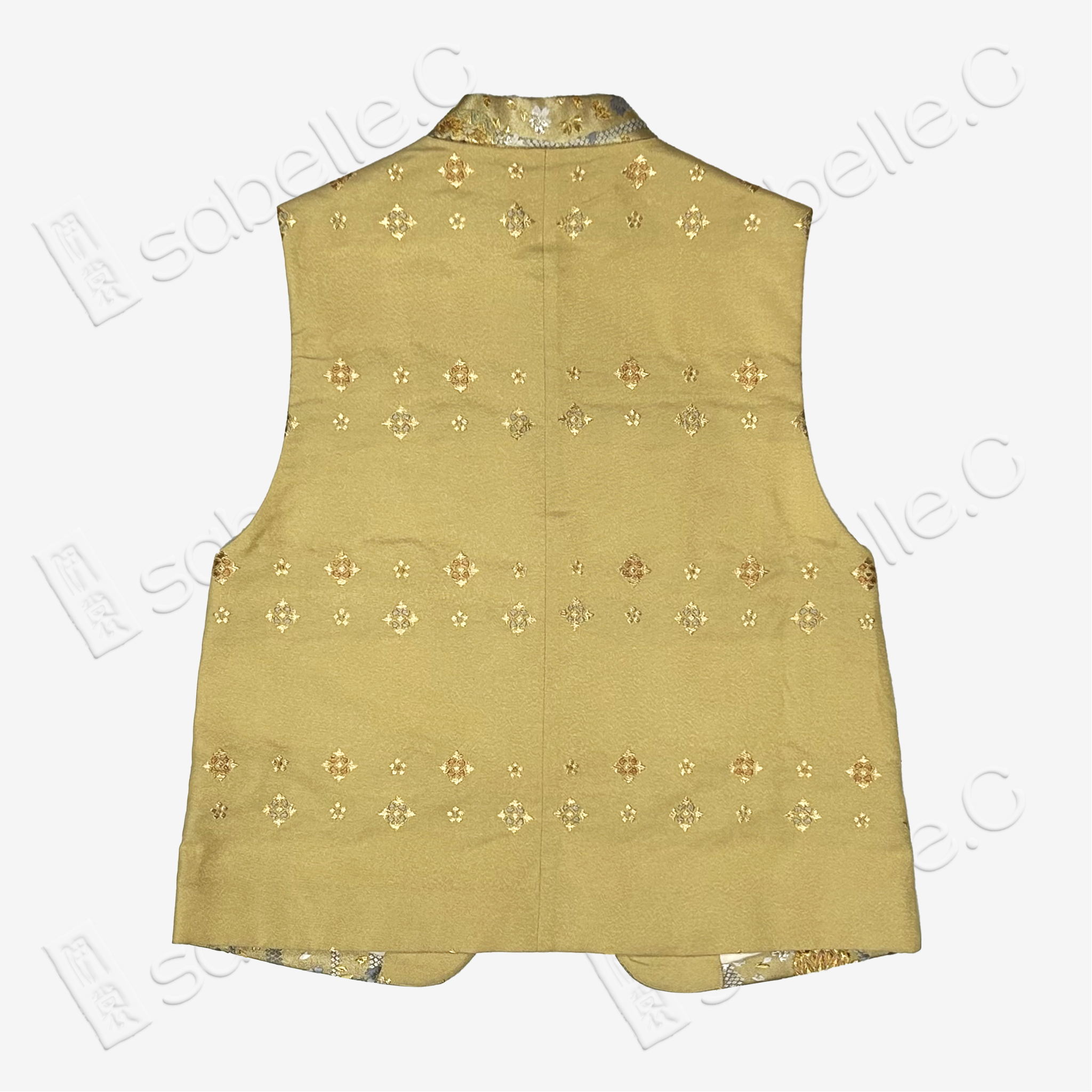 Gilded Striped Floral Tang Brocade Waistcoat - 鎏金條綺唐錦馬甲