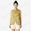 Gilded Striped Floral Tang Brocade Waistcoat - 鎏金條綺唐錦馬甲