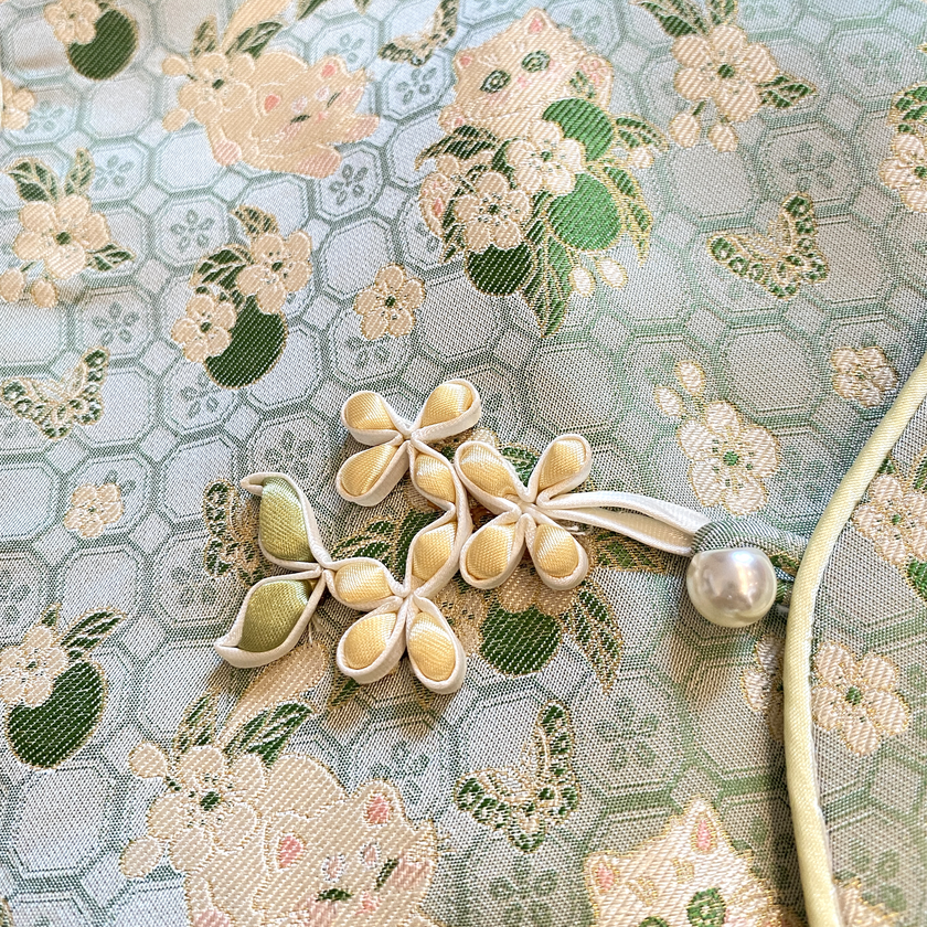 Smoky Cyan Moon Hare Song Brocade Vest - 「翠煙月兔」宋錦馬甲