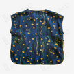 Ink Blue Oil Painting Floral Red Cloud Silk Blouse - 墨藍油彩碎花紅雲紗上衣