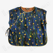 Ink Blue Oil Painting Floral Red Cloud Silk Blouse - 墨藍油彩碎花紅雲紗上衣