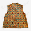 Cyan Base Auspicious Elephant Motif Gambiered Canton Silk Waistcoat - 「青底吉象」紅雲紗馬甲