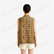 Cyan Base Auspicious Elephant Motif Gambiered Canton Silk Waistcoat - 「青底吉象」紅雲紗馬甲