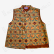 Cyan Base Auspicious Elephant Motif Gambiered Canton Silk Waistcoat - 「青底吉象」紅雲紗馬甲